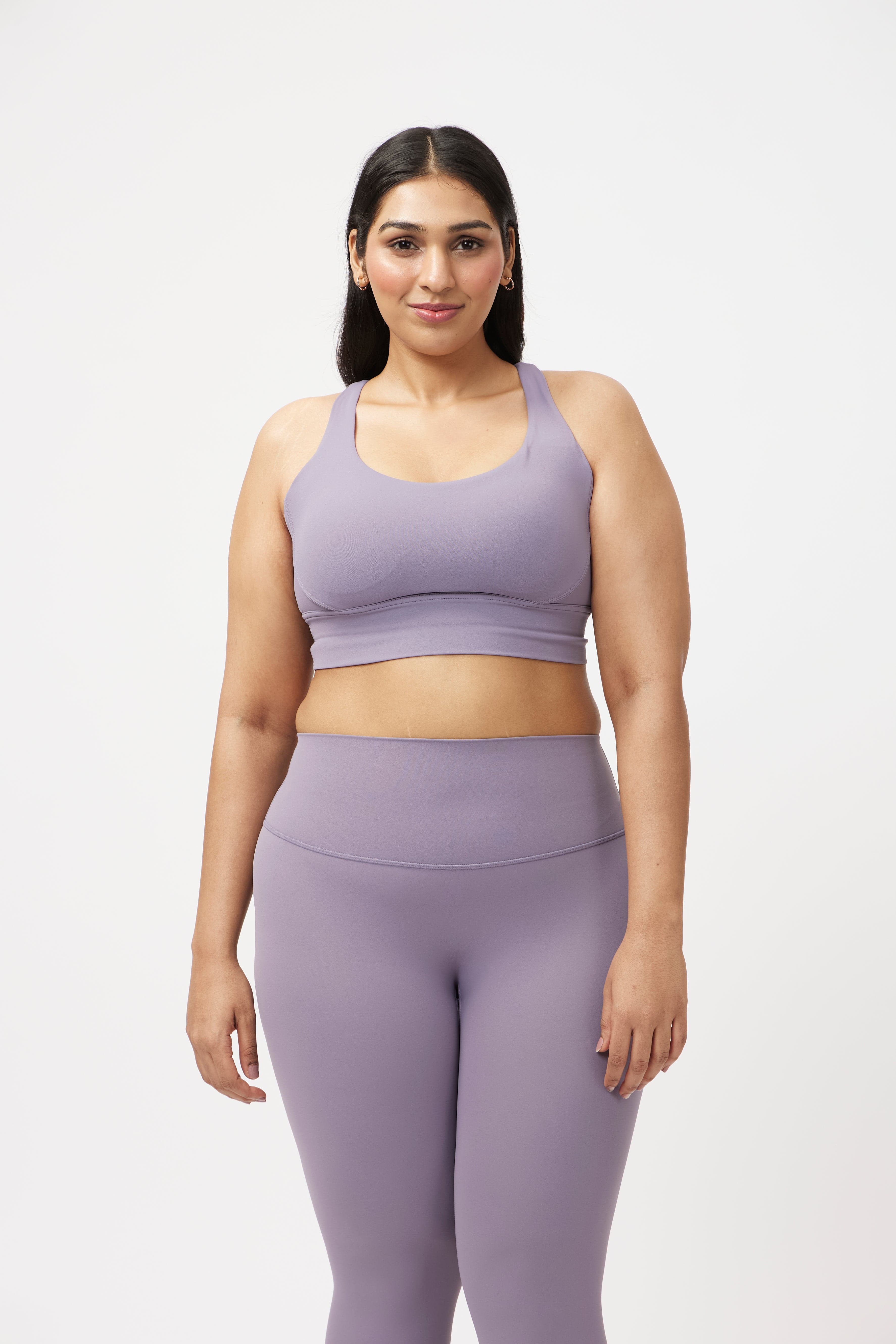 Mauve Cross Back Sports Bra