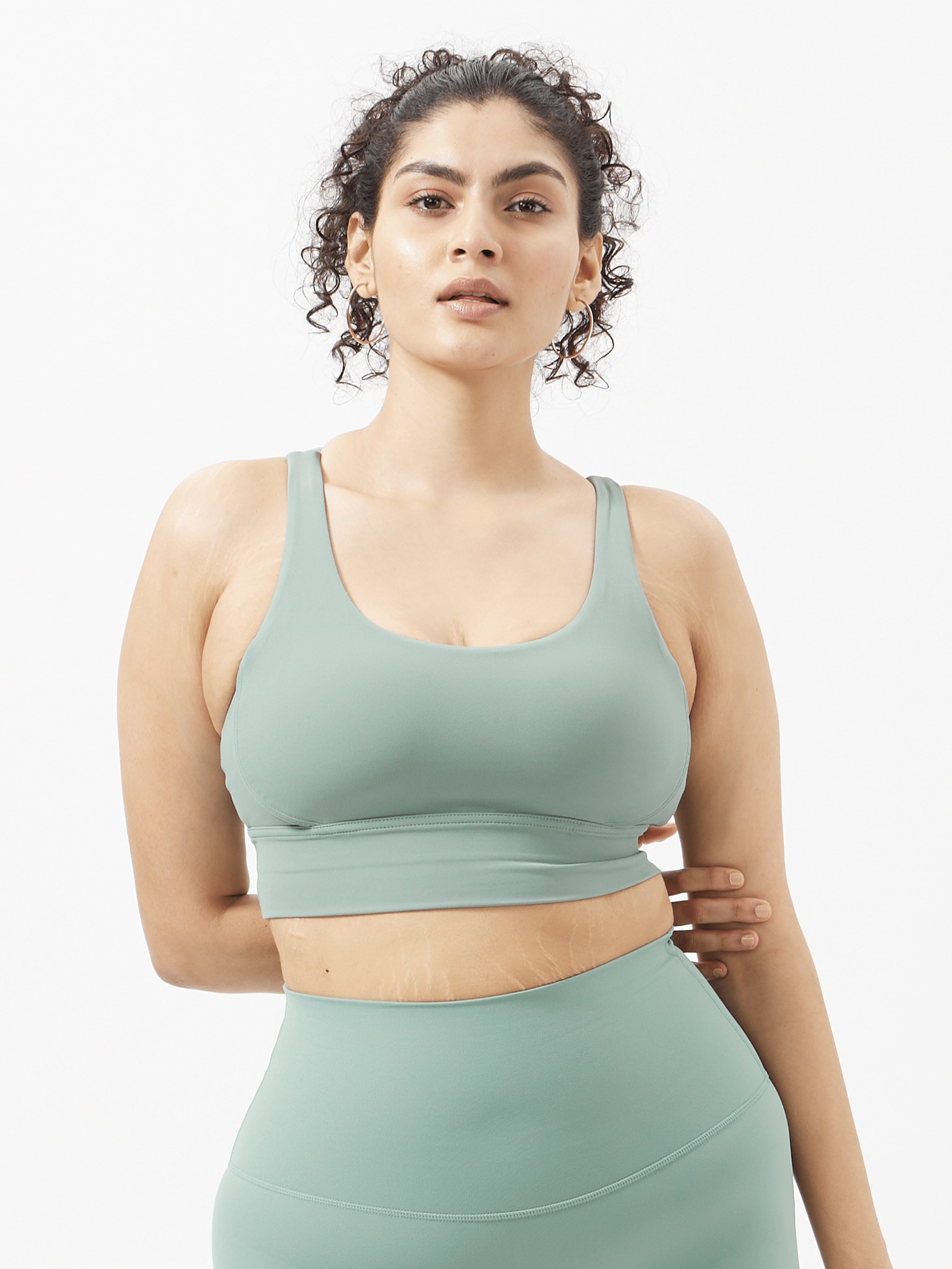 Mint Cross Back Sports Bra